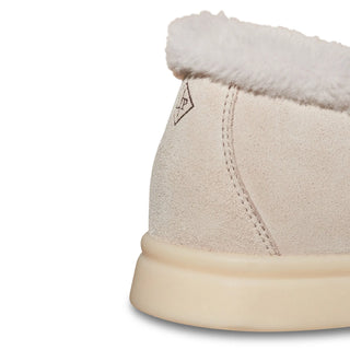 Loro Piana Summer Charms Walk Suede With Lny Fur Platinum Melange Loafers
