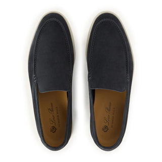 Loro Piana Summer Walk Suede Classic Blue Loafers