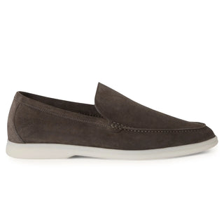 Loro Piana Summer Walk Suede Warm Grey Loafers