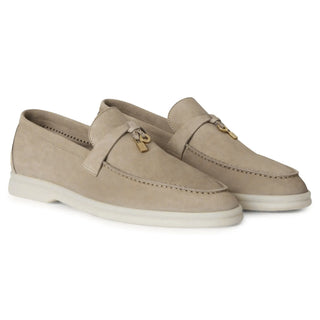 Loro Piana The Original Summer Charms Suede Beige Corda Loafers