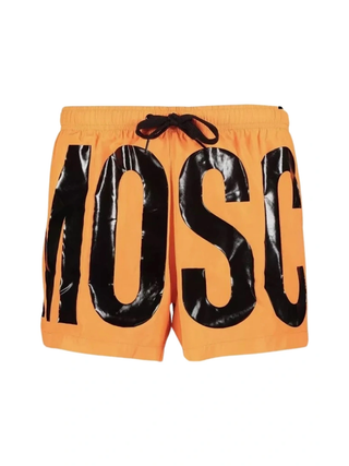 Moschino Print Logo Light Orange Swim Shorts