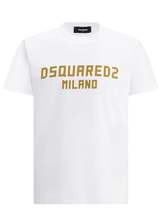 Dsquared2 Milano Flocked Logo T-Shirt in White