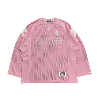 A Bathing Ape Bape Monogram Camo Long Sleeve Football Jersey Baby Pink