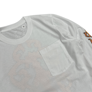 Chrome Hearts Stripe Dagger Logo Long Sleeve T-Shirt White