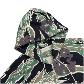 Denim Tears Forest Camo Cotton Wreath Zip Up Hoodie Green
