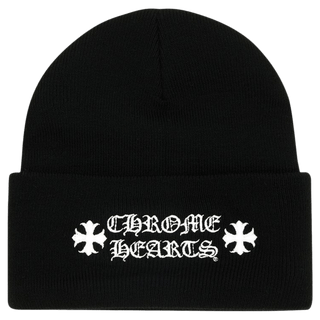 Chrome Hearts Logo Beanie Black White