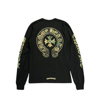 Chrome Hearts Camo Horseshoe Logo Long Sleeve T-Shirt Black