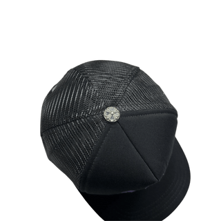 Chrome Hearts St. Barths Exclusive Purple 3 Leather Cross Patch Trucker Cap Black