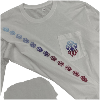 Chrome Hearts Gradient Horseshoe Dagger Logo Long Sleeve T-Shirt White