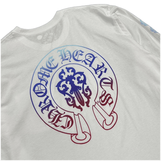 Chrome Hearts Gradient Horseshoe Dagger Logo Long Sleeve T-Shirt White