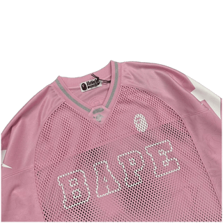A Bathing Ape Bape Monogram Camo Long Sleeve Football Jersey Baby Pink