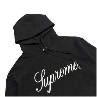 Supreme Embroidered Script Logo Hoodie Black