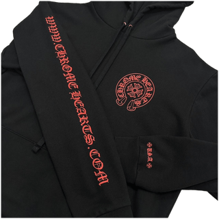 Chrome Hearts Horseshoe Logo Hoodie Black Red