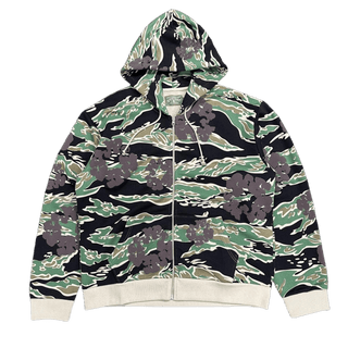 Denim Tears Forest Camo Cotton Wreath Zip Up Hoodie Green