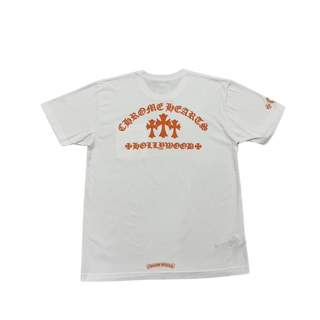 Chrome Hearts Men's White and Orange T-Shirt