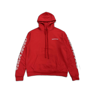 Chrome Hearts Scroll Logo Hoodie Red