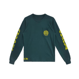 Chrome Hearts Yellow&Green Horseshoe Long Sleeve T-Shirt Green