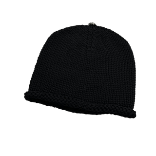 Chrome Hearts Cashmere Leather Cross Patch Beanie Black