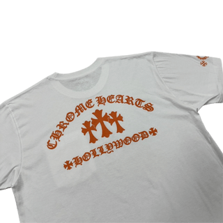 Chrome Hearts Men's White and Orange T-Shirt