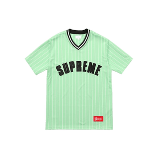 Supreme Pinstripe Baseball Jersey Mint Green