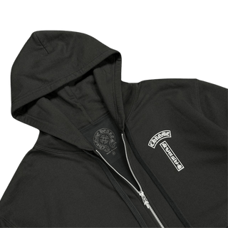 Chrome Hearts T Scroll Logo Thermal Zip Up Hoodie Black