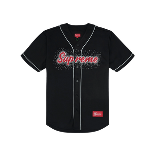 Supreme Rhinestone Baseball Jersey Black