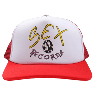 Chrome Hearts Matty Boy Sex Records Logo Trucker Hat Red/White