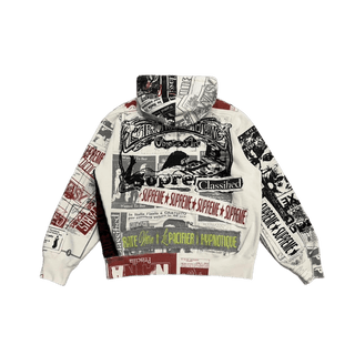 Supreme Collage Zip Hoodie White