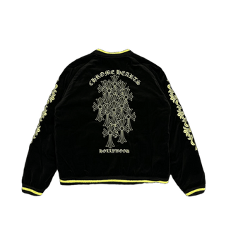 Chrome Hearts Matty Boy Flaming Youth Reversible Souvenir Jacket Black Yellow