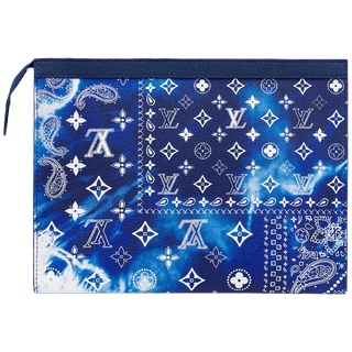 Louis Vuitton Pochette Voyage MM Monogram Bandana Bleached Blue