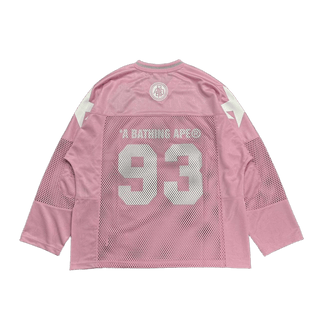 A Bathing Ape Bape Monogram Camo Long Sleeve Football Jersey Baby Pink