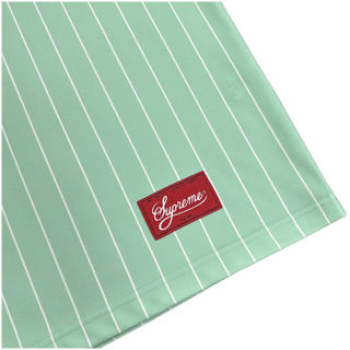 Supreme Pinstripe Baseball Jersey Mint Green