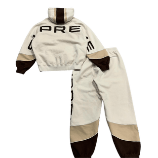 Supreme Panelled Logo Tracksuit Cream Brown