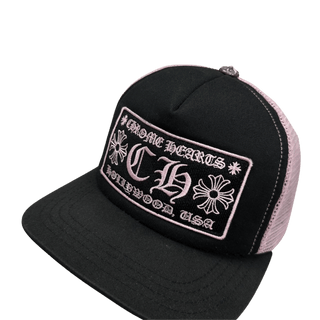 Chrome Hearts CH Hollywood Trucker Hat Black/Pink