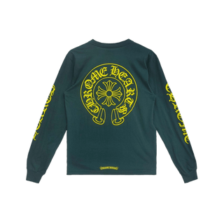 Chrome Hearts Yellow&Green Horseshoe Long Sleeve T-Shirt Green