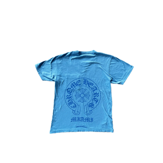 Chrome Hearts Blue Miami Horseshoe Logo T-Shirt