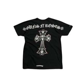Chrome Hearts Guns N Roses Cross Spread Logo T-Shirt Black