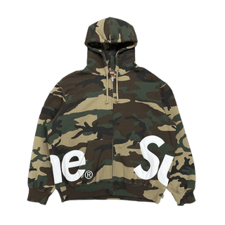 Supreme Big Logo Zip Up Hoodie Camo