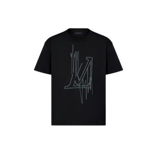Louis Vuitton Embroidered LV Frequency Logo T-Shirt Black