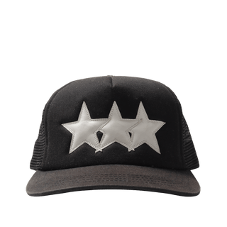 Chrome Hearts Leather Star Trucker Hat Black/White