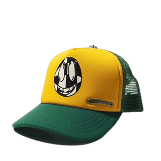 Chrome Hearts Matty Boy Sex Records Smiley Trucker Hat Green/Yellow