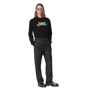 Louis Vuitton LV Fade Printed Long-Sleeved T-shirt Black