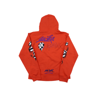 Chrome Hearts Matty Boy Sadistic Lipstick Hoodie Red