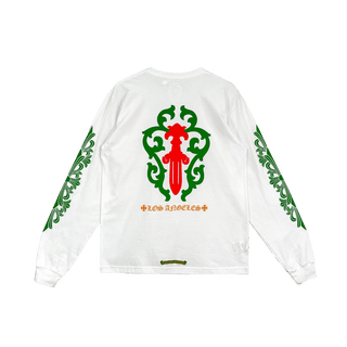 Chrome Hearts Los Angeles Dagger Logo Long Sleeve T-Shirt White