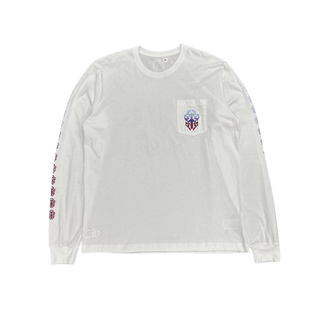 Chrome Hearts Gradient Horseshoe Dagger Logo Long Sleeve T-Shirt White