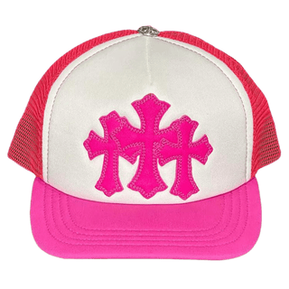 Chrome Hearts Cemetery Trucker Hat Neon Pink