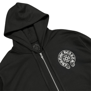 Chrome Hearts Manchester Exclusive Horseshoe Logo Zip Up Hoodie Black
