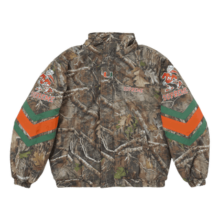 Supreme Mitchell & Ness NCAA Hooded Stadium Jacket Woodland Camo