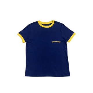 Chrome Hearts Women's Roller Skate T-Shirt Navy Blue Yellow