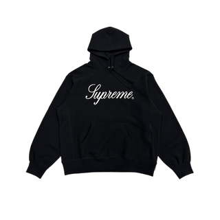 Supreme Embroidered Script Logo Hoodie Black